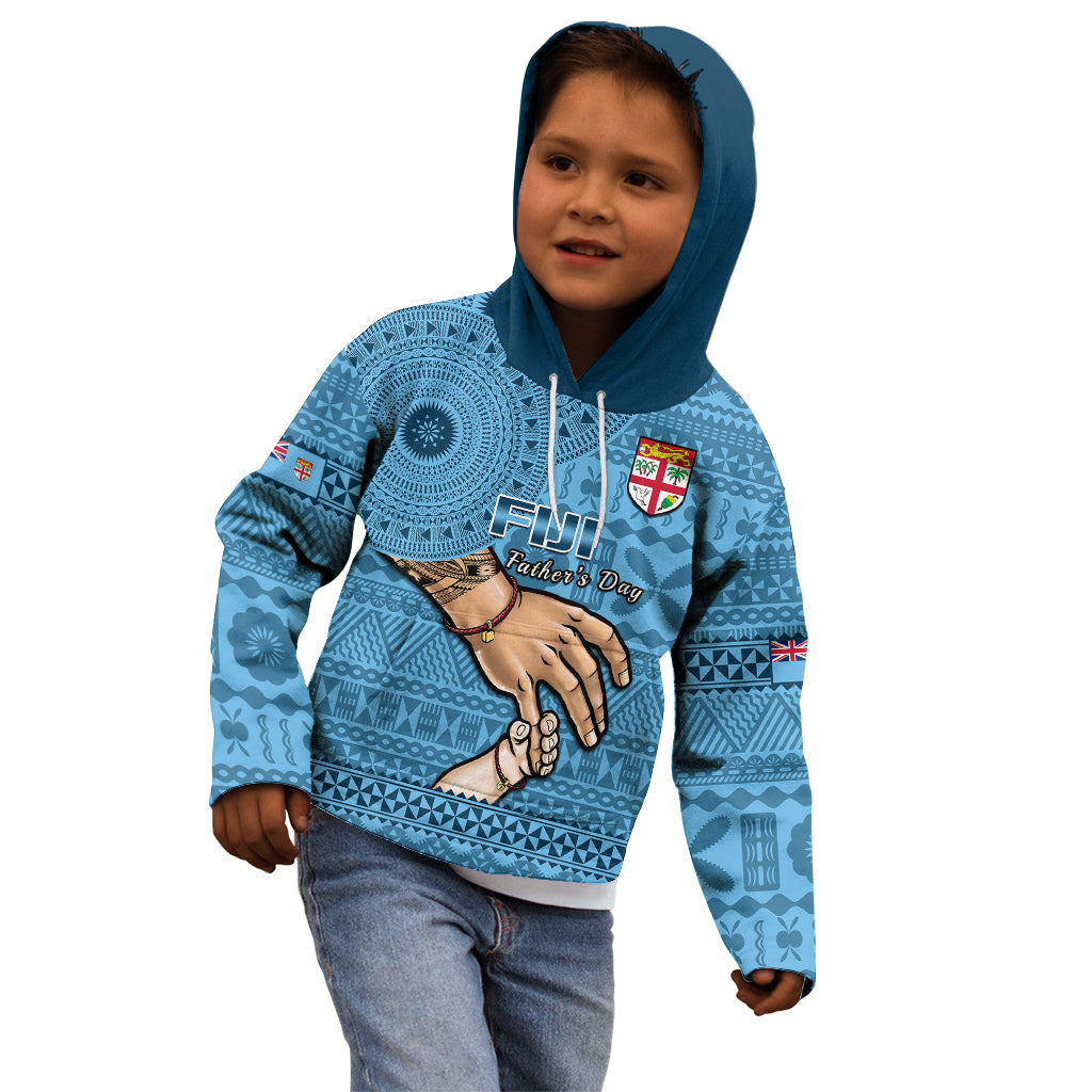 Personalised Father Day Fiji Kid Hoodie I Love You Dad Fijian Tapa Pattern - Wonder Print Shop