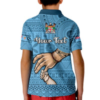 Personalised Father Day Fiji Kid Polo Shirt I Love You Dad Fijian Tapa Pattern - Wonder Print Shop