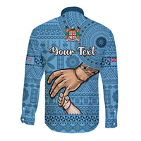 Personalised Father Day Fiji Long Sleeve Button Shirt I Love You Dad Fijian Tapa Pattern - Wonder Print Shop