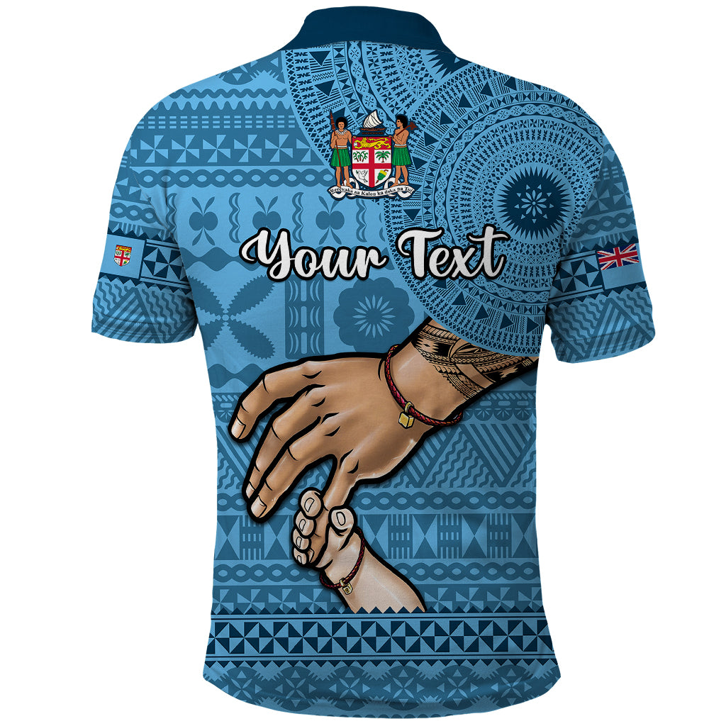 Personalised Father Day Fiji Polo Shirt I Love You Dad Fijian Tapa Pattern - Wonder Print Shop