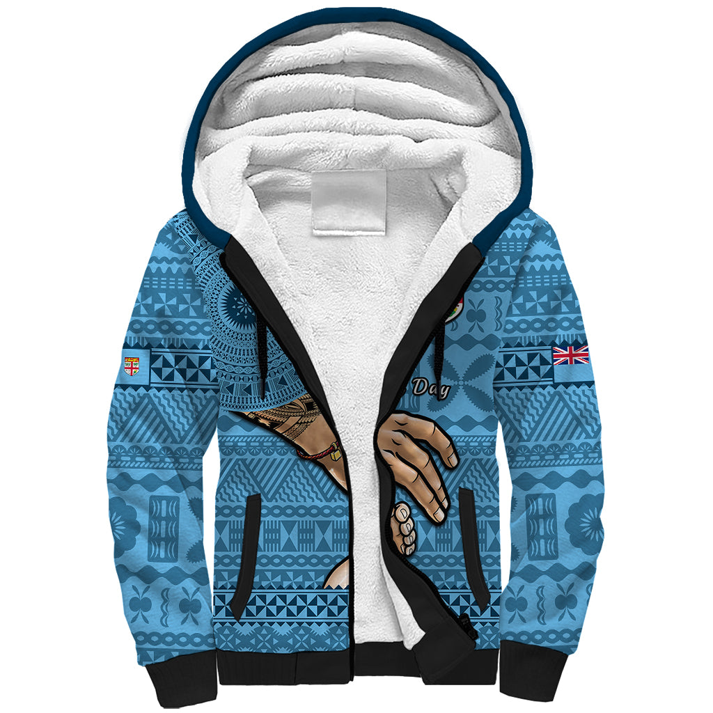 Personalised Father Day Fiji Sherpa Hoodie I Love You Dad Fijian Tapa Pattern - Wonder Print Shop