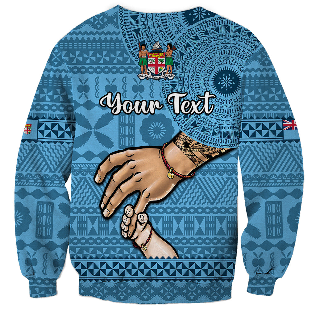 Personalised Father Day Fiji Sweatshirt I Love You Dad Fijian Tapa Pattern - Wonder Print Shop