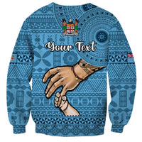 Personalised Father Day Fiji Sweatshirt I Love You Dad Fijian Tapa Pattern - Wonder Print Shop