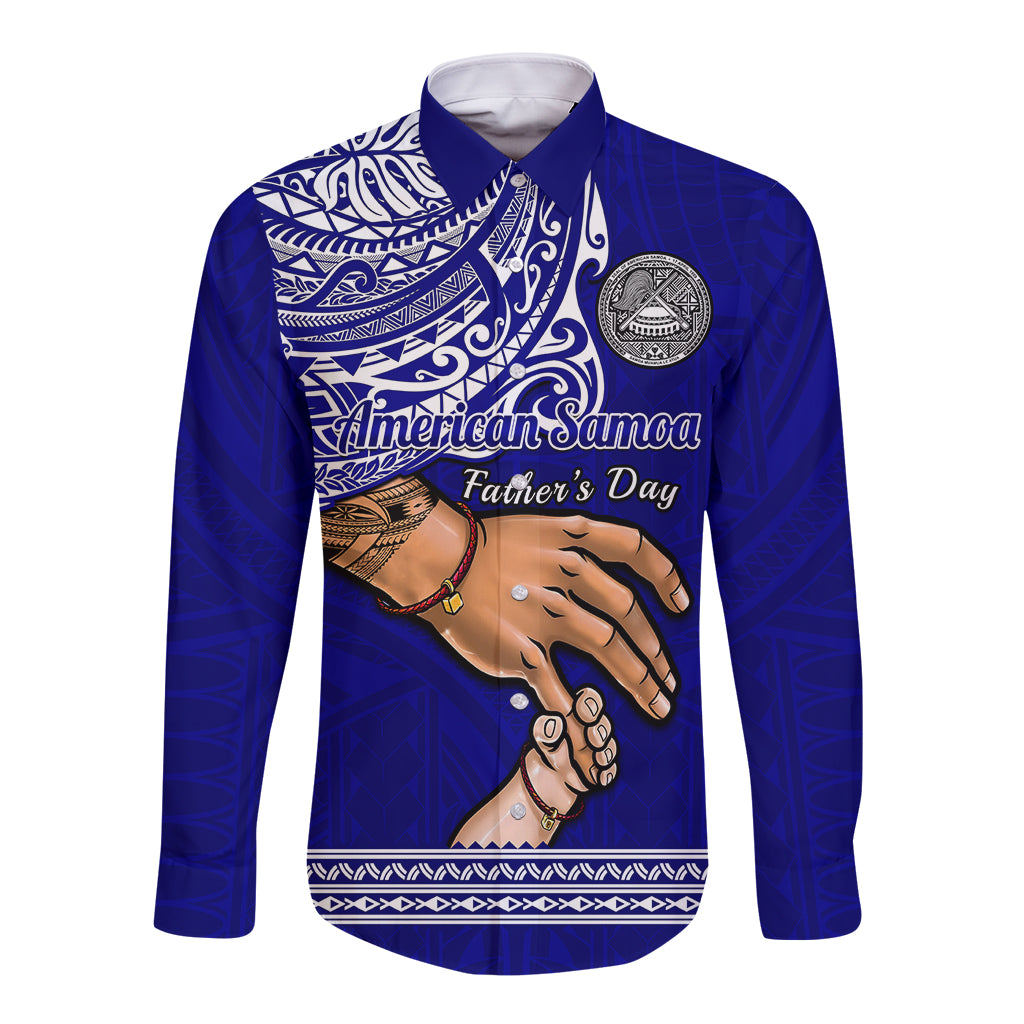 Polynesian Pride Father Day American Samoa Long Sleeve Button Shirt I Love You Dad - Wonder Print Shop
