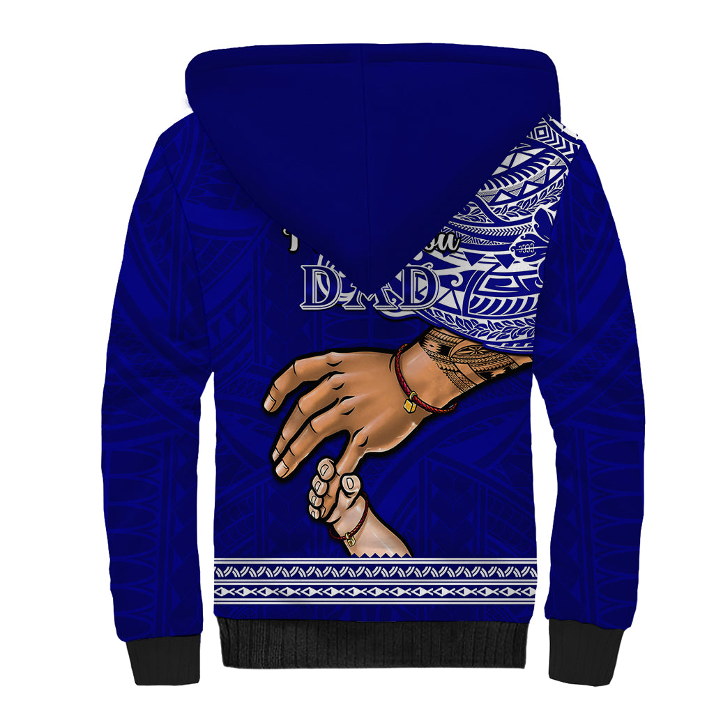 Polynesian Pride Father Day American Samoa Sherpa Hoodie I Love You Dad - Wonder Print Shop