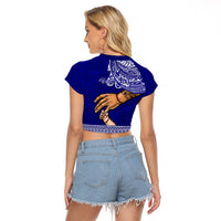 Personalised Father Day American Samoa Raglan Cropped T Shirt I Love You Dad - Wonder Print Shop