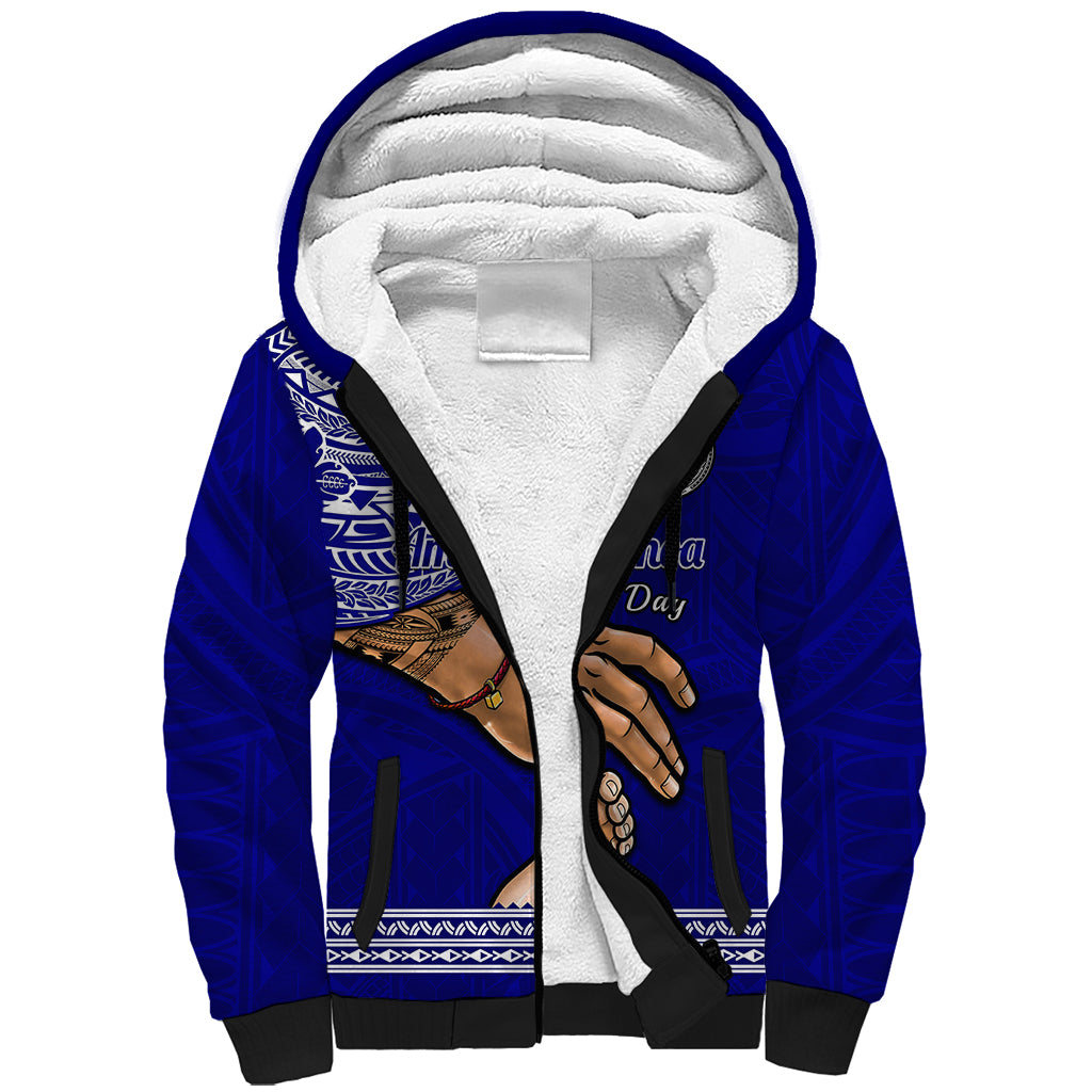 Personalised Father Day American Samoa Sherpa Hoodie I Love You Dad - Wonder Print Shop