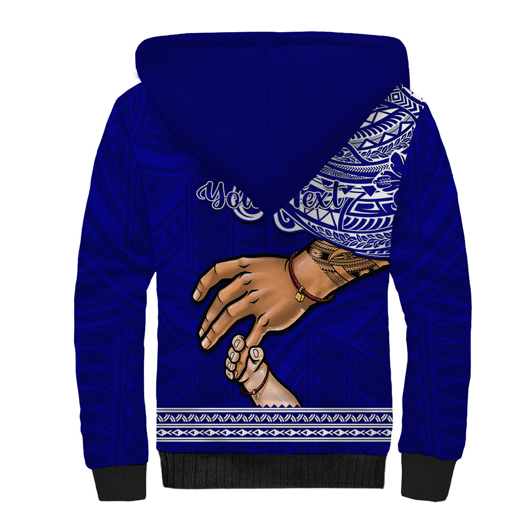 Personalised Father Day American Samoa Sherpa Hoodie I Love You Dad - Wonder Print Shop