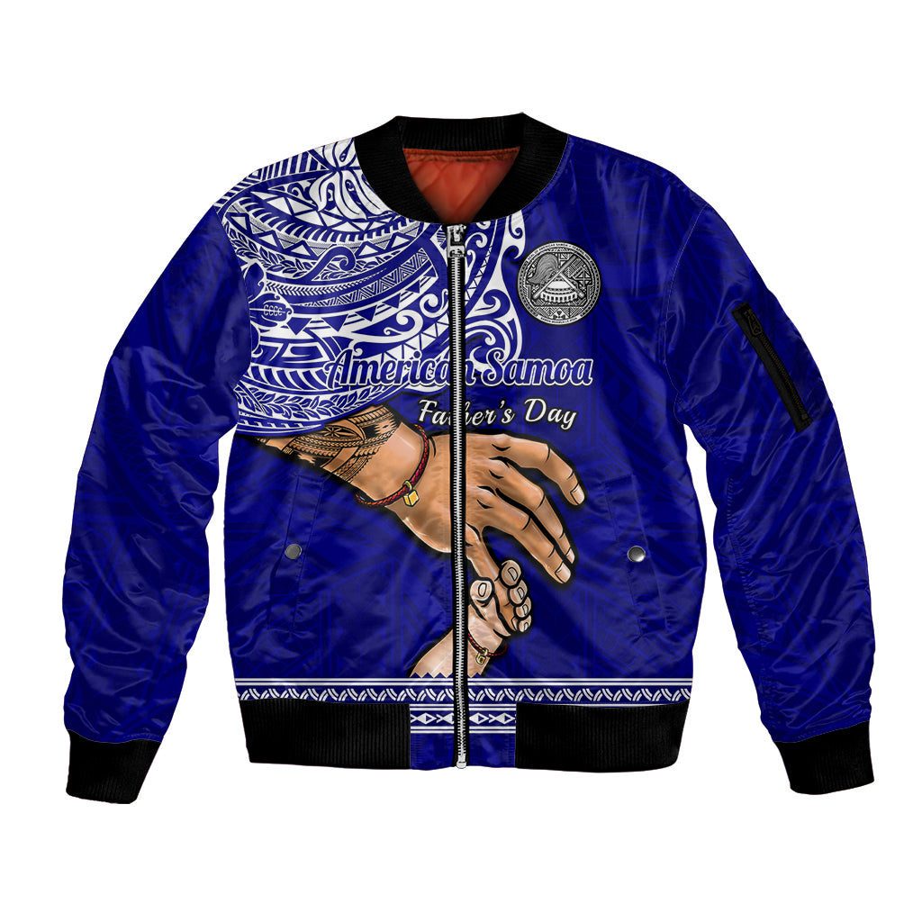 Personalised Father Day American Samoa Sleeve Zip Bomber Jacket I Love You Dad - Wonder Print Shop