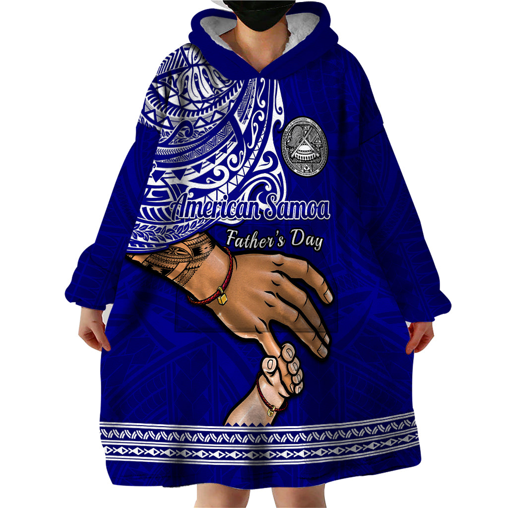 Personalised Father Day American Samoa Wearable Blanket Hoodie I Love You Dad - Wonder Print Shop