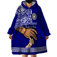 Personalised Father Day American Samoa Wearable Blanket Hoodie I Love You Dad - Wonder Print Shop