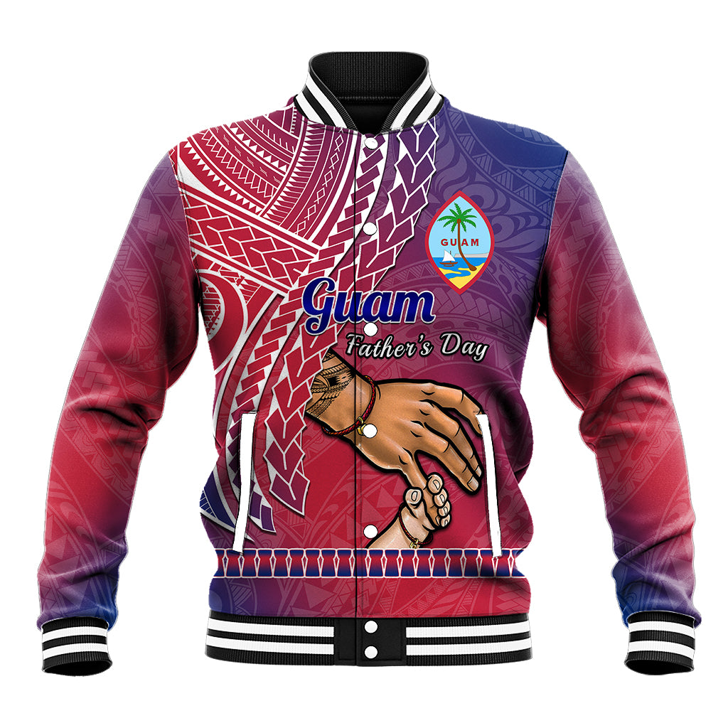 Polynesian Pride Father Day Guam Baseball Jacket I Love You Dad Guaman Latte Stone - Wonder Print Shop