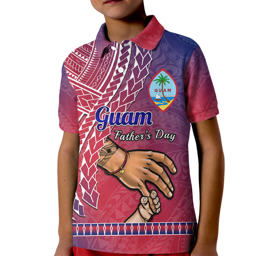Polynesian Pride Father Day Guam Kid Polo Shirt I Love You Dad Guaman Latte Stone - Wonder Print Shop