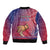 Polynesian Pride Father Day Guam Sleeve Zip Bomber Jacket I Love You Dad Guaman Latte Stone - Wonder Print Shop