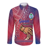 Personalised Father Day Guam Long Sleeve Button Shirt I Love You Dad Guaman Latte Stone - Wonder Print Shop