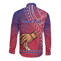 Personalised Father Day Guam Long Sleeve Button Shirt I Love You Dad Guaman Latte Stone - Wonder Print Shop