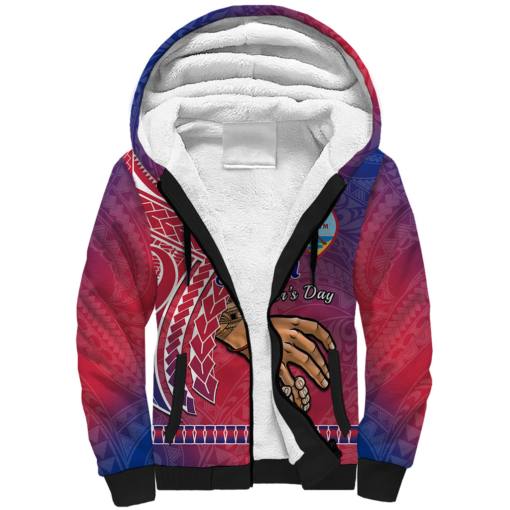 Personalised Father Day Guam Sherpa Hoodie I Love You Dad Guaman Latte Stone - Wonder Print Shop