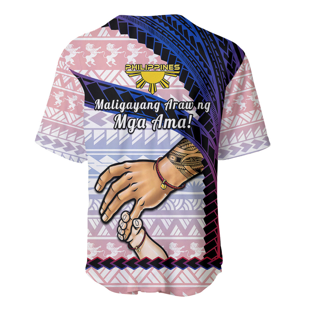 Polynesian Pride Father Day Philippines Baseball Jersey Filipino Pattern Maligayang Araw ng Mga Ama - Wonder Print Shop