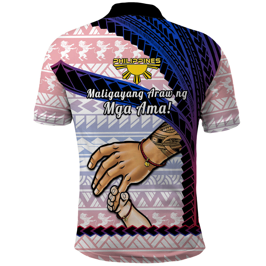 Polynesian Pride Father Day Philippines Polo Shirt Filipino Pattern Maligayang Araw ng Mga Ama - Wonder Print Shop