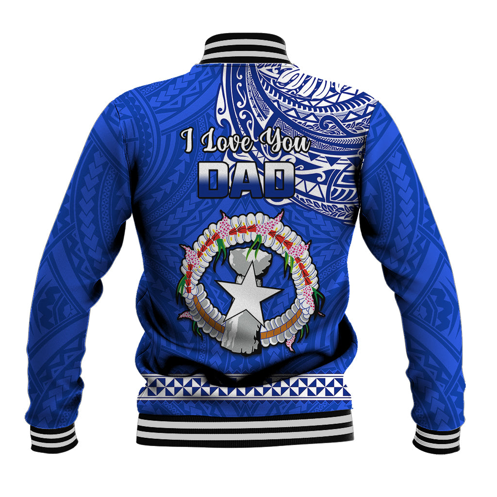 Polynesian Pride Father Day Northern Mariana Islands Baseball Jacket CNMI I Love You Dad - Wonder Print Shop