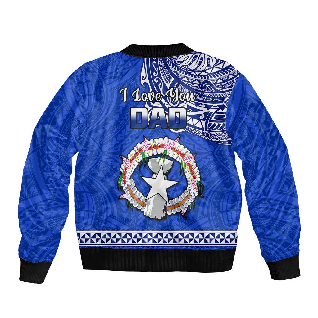 Polynesian Pride Father Day Northern Mariana Islands Bomber Jacket CNMI I Love You Dad - Wonder Print Shop