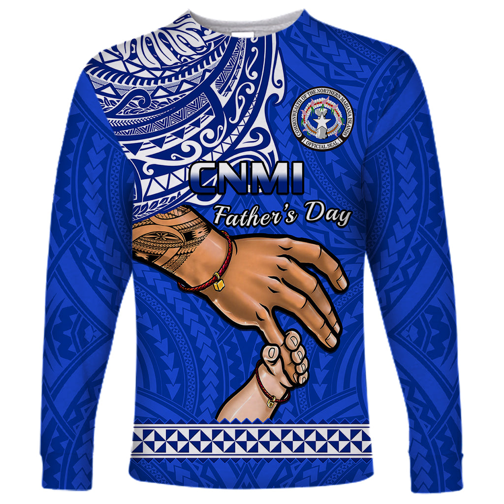 Polynesian Pride Father Day Northern Mariana Islands Long Sleeve Shirt CNMI I Love You Dad - Wonder Print Shop
