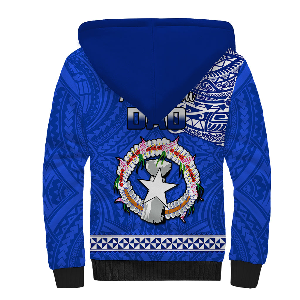 Polynesian Pride Father Day Northern Mariana Islands Sherpa Hoodie CNMI I Love You Dad - Wonder Print Shop