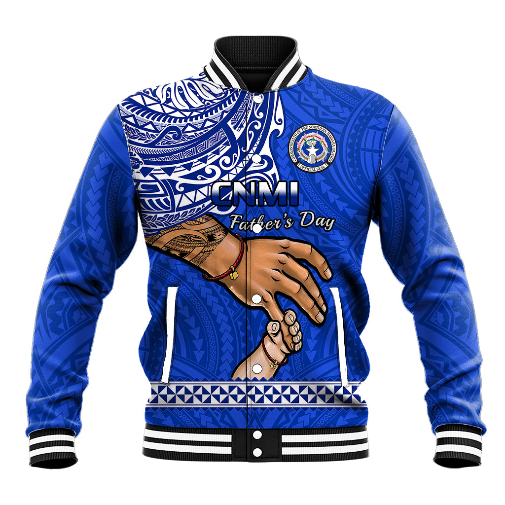 Personalised Father Day Northern Mariana Islands Baseball Jacket CNMI I Love You Dad - Wonder Print Shop