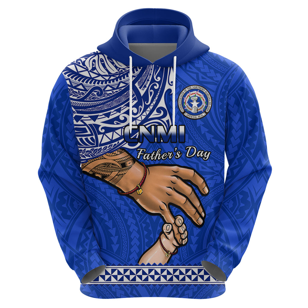 Personalised Father Day Northern Mariana Islands Hoodie CNMI I Love You Dad - Wonder Print Shop