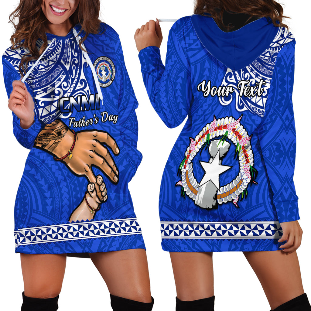 Personalised Father Day Northern Mariana Islands Hoodie Dress CNMI I Love You Dad - Wonder Print Shop