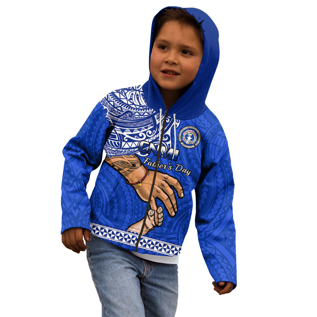 Personalised Father Day Northern Mariana Islands Kid Hoodie CNMI I Love You Dad - Wonder Print Shop