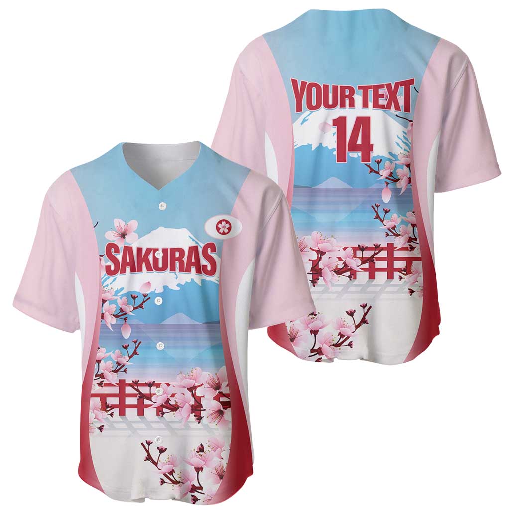 Japan Rugby Custom Baseball Jersey Go Sakuras Japanese Mount Fuji