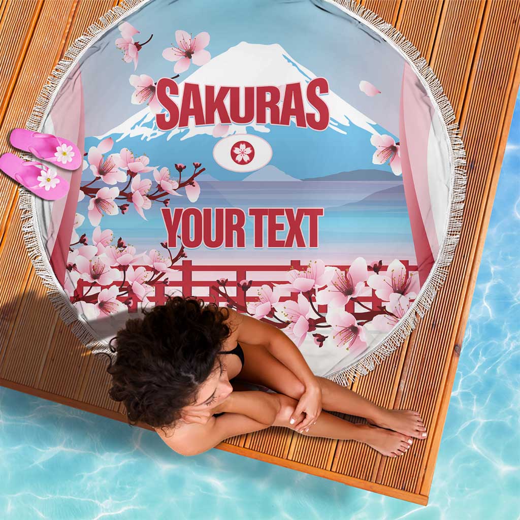 Japan Rugby Custom Beach Blanket Go Sakuras Japanese Mount Fuji