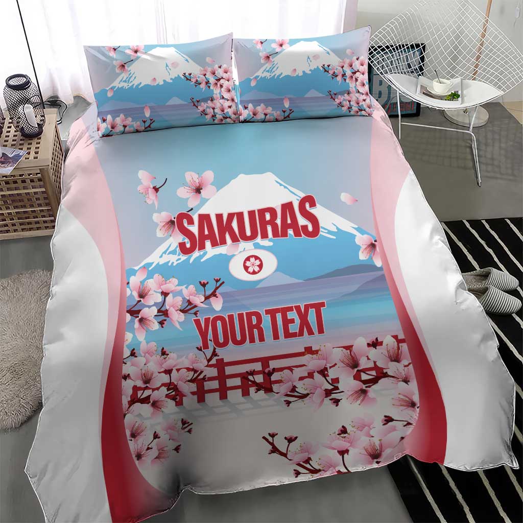 Japan Rugby Custom Bedding Set Go Sakuras Japanese Mount Fuji