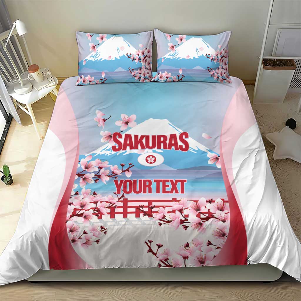 Japan Rugby Custom Bedding Set Go Sakuras Japanese Mount Fuji