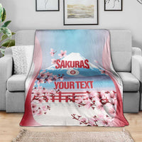 Japan Rugby Custom Blanket Go Sakuras Japanese Mount Fuji