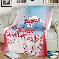 Japan Rugby Custom Blanket Go Sakuras Japanese Mount Fuji