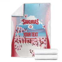 Japan Rugby Custom Blanket Go Sakuras Japanese Mount Fuji