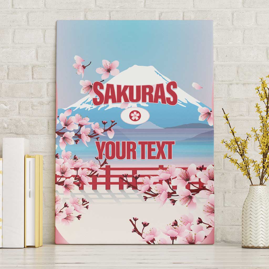 Japan Rugby Custom Canvas Wall Art Go Sakuras Japanese Mount Fuji