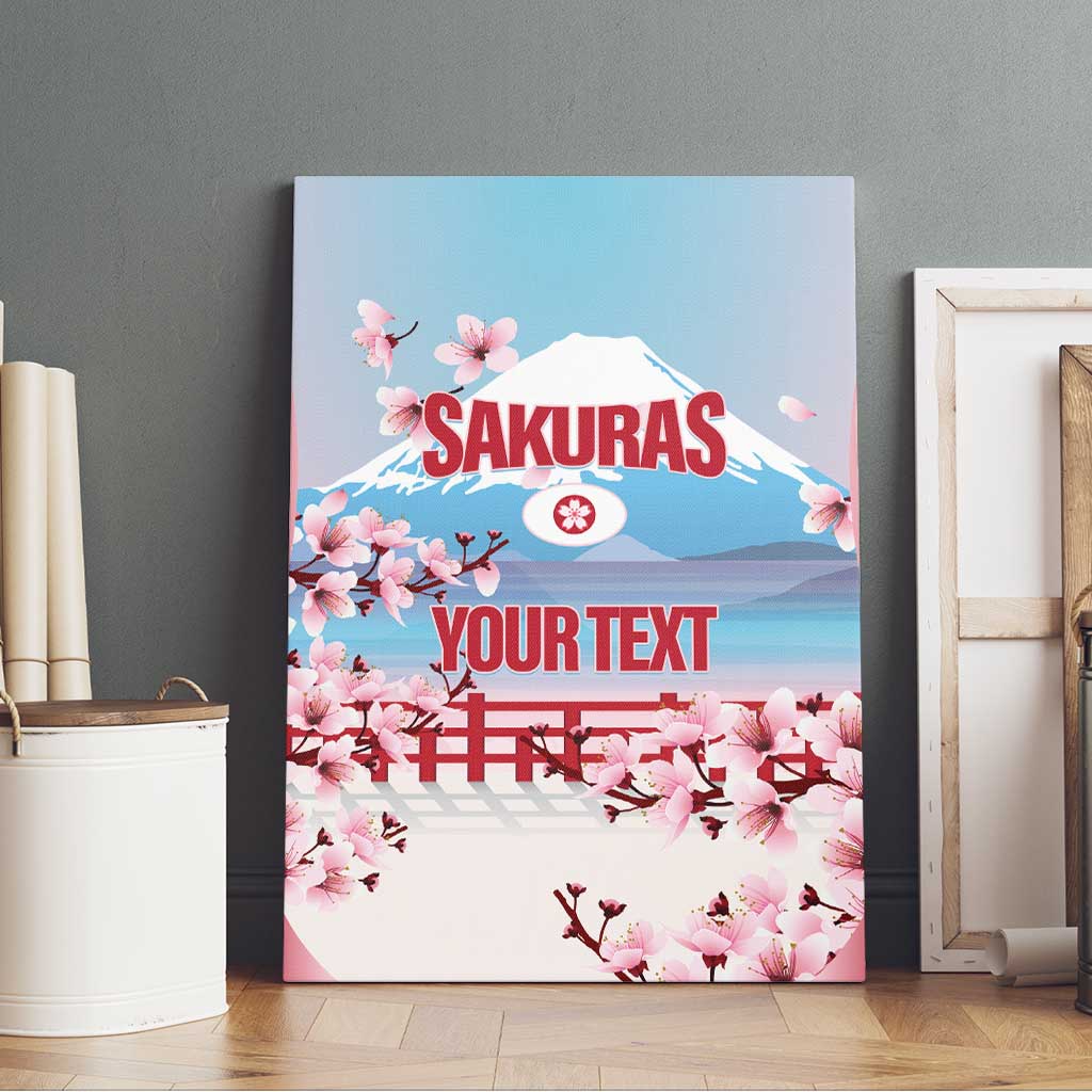Japan Rugby Custom Canvas Wall Art Go Sakuras Japanese Mount Fuji