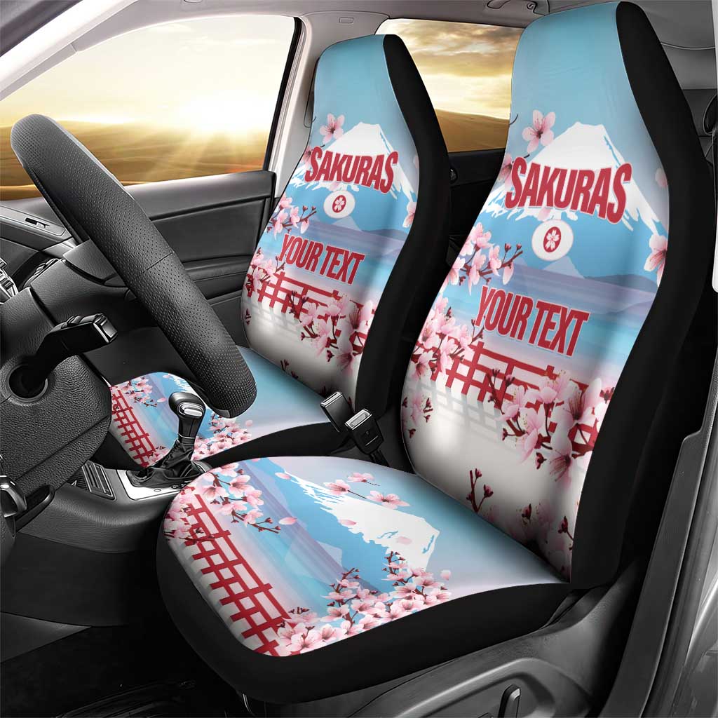 Japan Rugby Custom Car Seat Cover Go Sakuras Japanese Mount Fuji