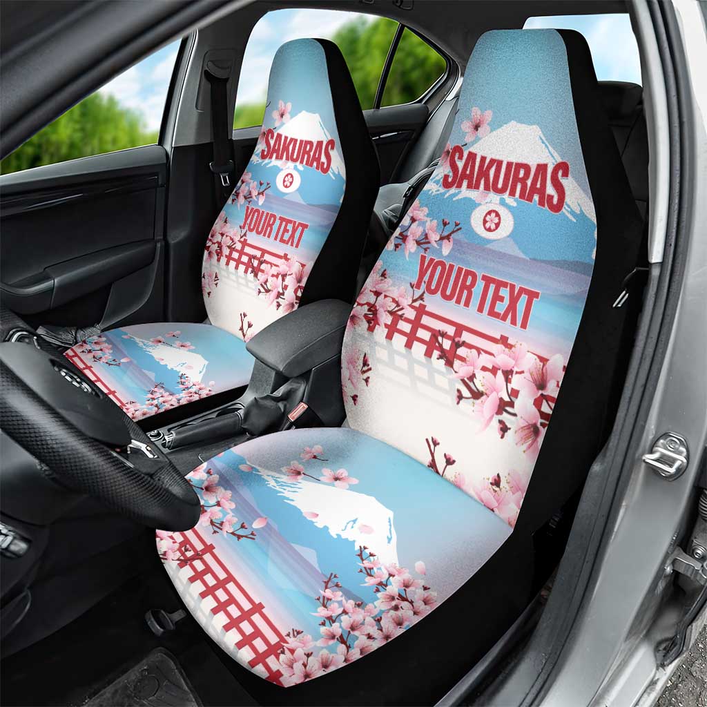 Japan Rugby Custom Car Seat Cover Go Sakuras Japanese Mount Fuji