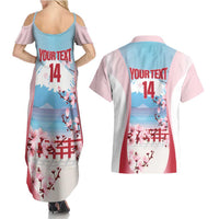 Japan Rugby Custom Couples Matching Summer Maxi Dress and Hawaiian Shirt Go Sakuras Japanese Mount Fuji