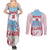 Japan Rugby Custom Couples Matching Summer Maxi Dress and Long Sleeve Button Shirt Go Sakuras Japanese Mount Fuji