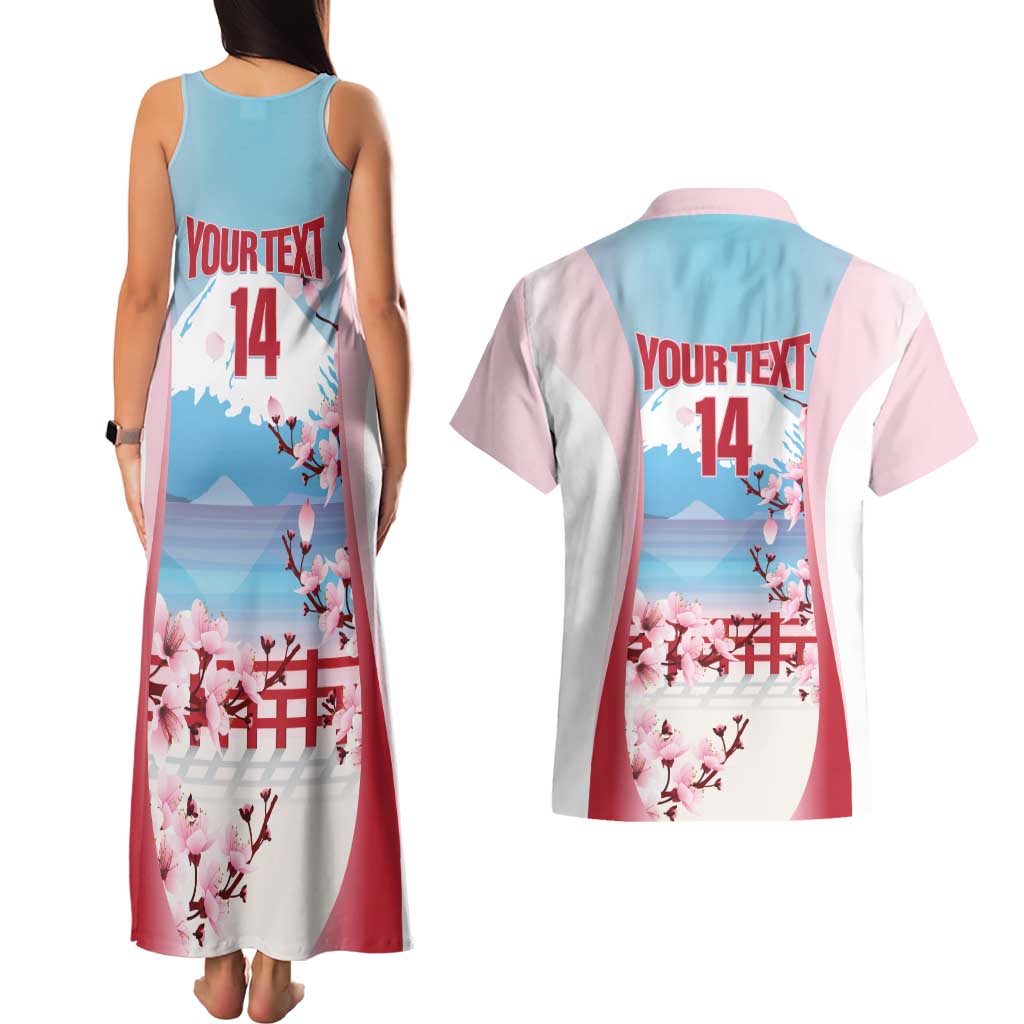 Japan Rugby Custom Couples Matching Tank Maxi Dress and Hawaiian Shirt Go Sakuras Japanese Mount Fuji