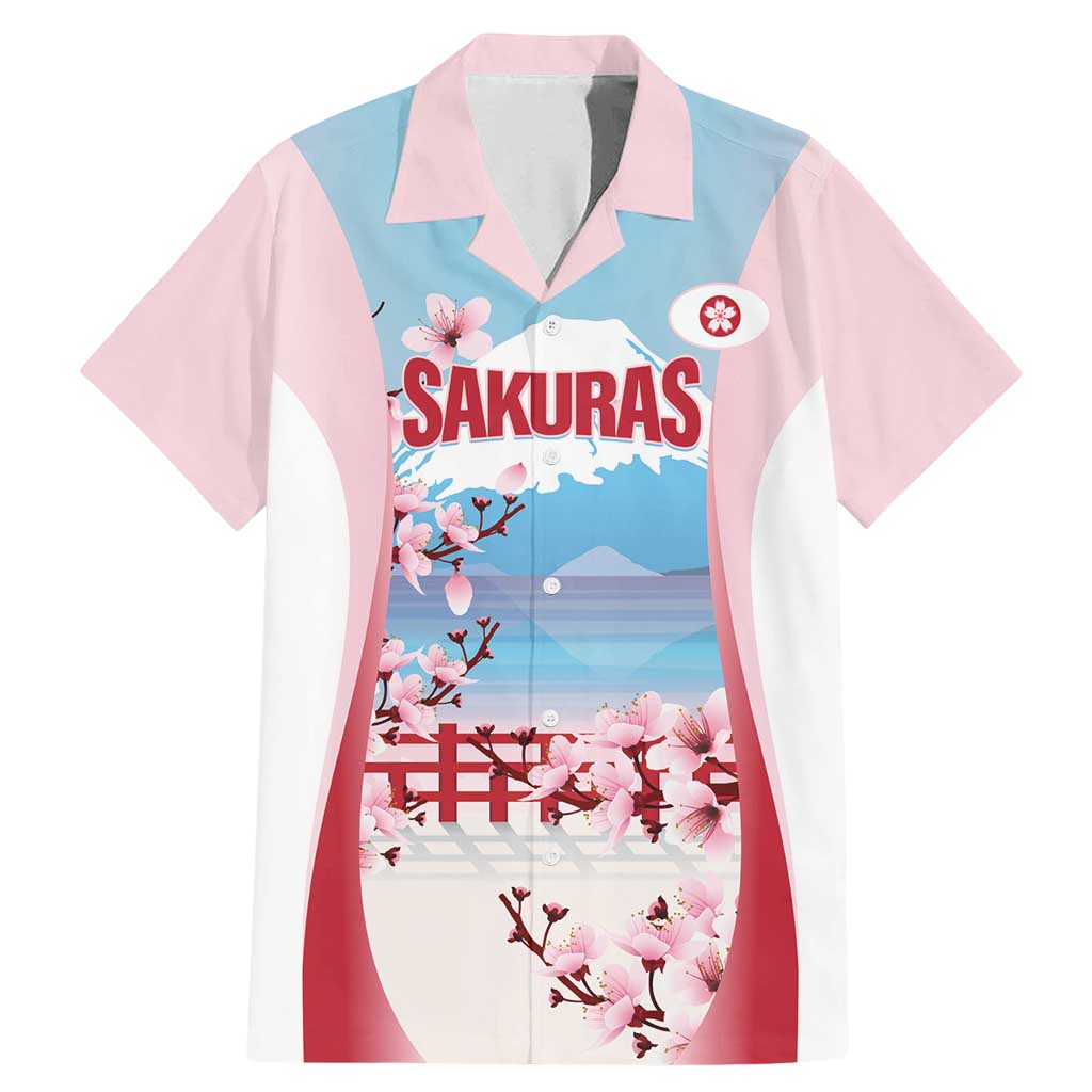 Japan Rugby Custom Family Matching Mermaid Dress and Hawaiian Shirt Go Sakuras Japanese Mount Fuji