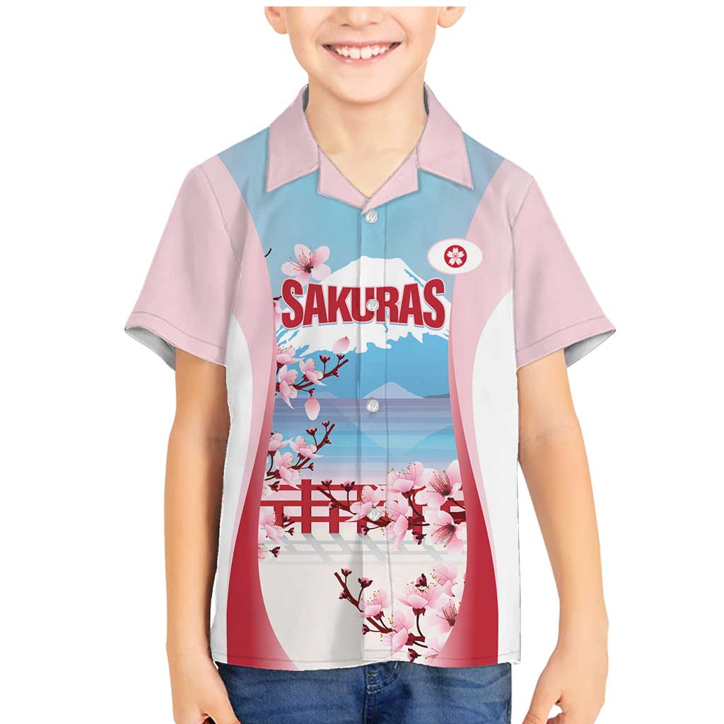 Japan Rugby Custom Family Matching Mermaid Dress and Hawaiian Shirt Go Sakuras Japanese Mount Fuji