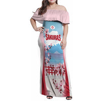 Japan Rugby Custom Family Matching Off Shoulder Maxi Dress and Hawaiian Shirt Go Sakuras Japanese Mount Fuji