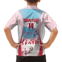 Japan Rugby Custom Family Matching Puletasi and Hawaiian Shirt Go Sakuras Japanese Mount Fuji
