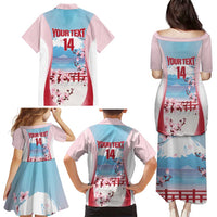 Japan Rugby Custom Family Matching Puletasi and Hawaiian Shirt Go Sakuras Japanese Mount Fuji